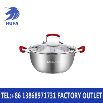 26CM stainless steel silicone base soup pot, gas induction cooker pot, double-ear porridge pot, boiling water pot, soup pot, small stew pot details Picture