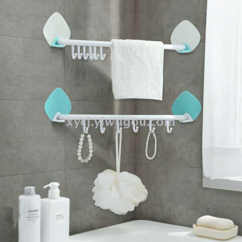 Creative new seamless six-link hook, wall-mounted 6-link row hook, kitchen and bathroom rotatable 6-link mobile hook Specification image