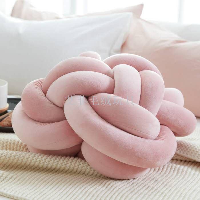 ins explosivo estilo KNOT bola flor tipo nudo cojín cuadrado hecho a mano tejido hogar decoración peluche Application Scenario