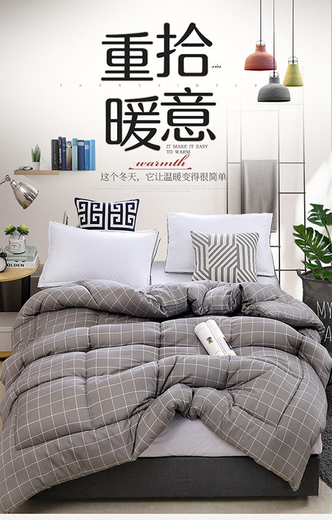 Thick and warm quilts for autumn and winter, core quilts for spring and autumn, air-conditioned quilts, cotton quilts, single and double feather velvet quilts, checkered quilts Specification image