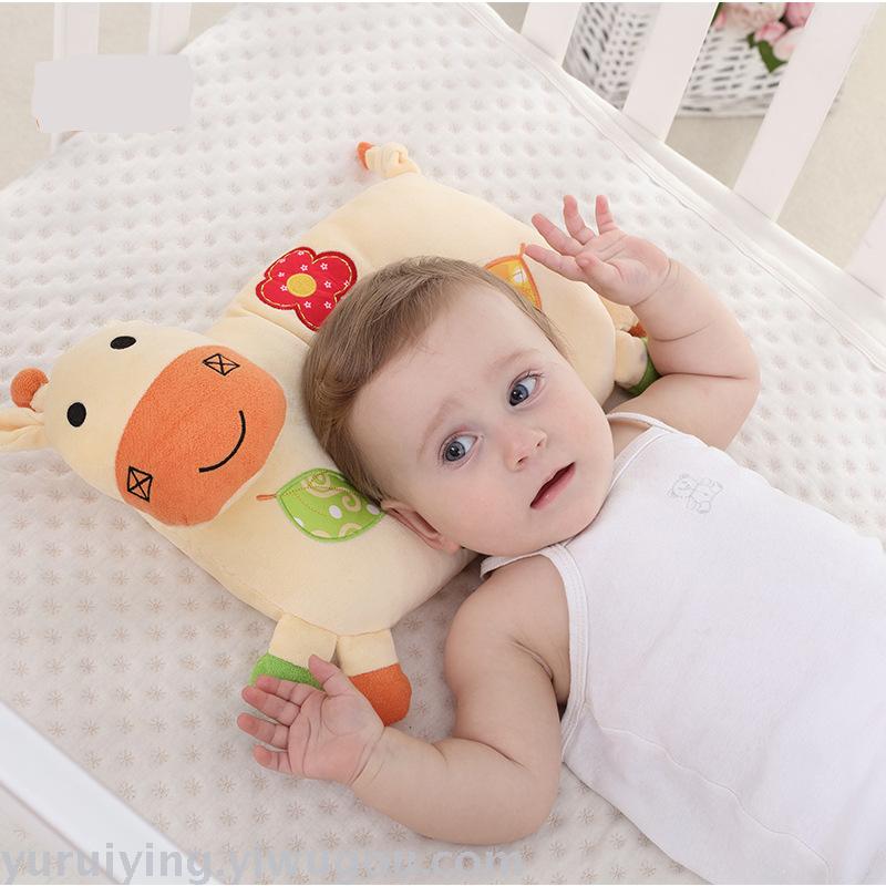 The new multi-functional baby shaping pillow features a cute cartoon animal design. The baby's supine neck support pillow prevents rollover Application Scenario