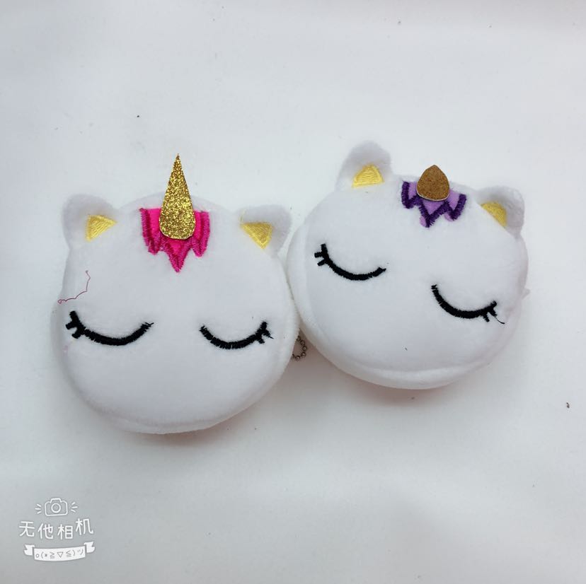 Plush wallet, children's coin purse, plush toy bag, unicorn wallet, 8cm three-dimensional embroidered unicorn wallet