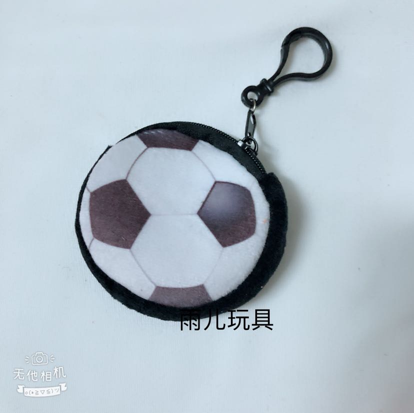 Plush toy, plush wallet, coin purse, plush coin purse, keychain wallet, 8cm blue ball wallet Specification drawing