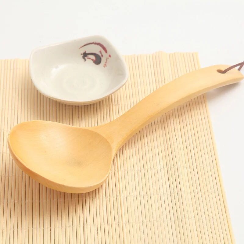 木质汤勺 大弯勺 实木质无漆天然木质汤勺 创意家用长柄汤勺子图