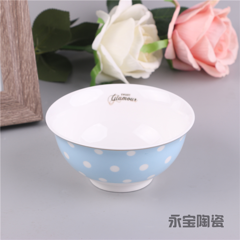 Polka Dot Bowls, Japanese And Korean Creative Ceramic Tableware, Household Bowls And Plates, Rice Bowls, Noodle Bowls, Porridge Bowls Specification drawing