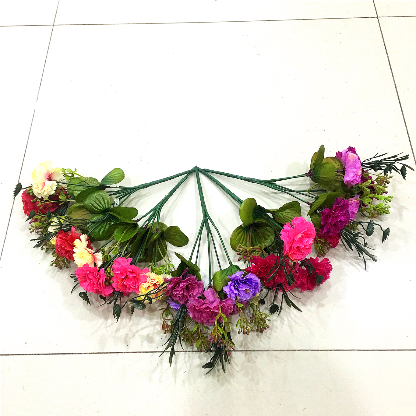 Five-pronged multi-color lilac artificial flower Specification drawing