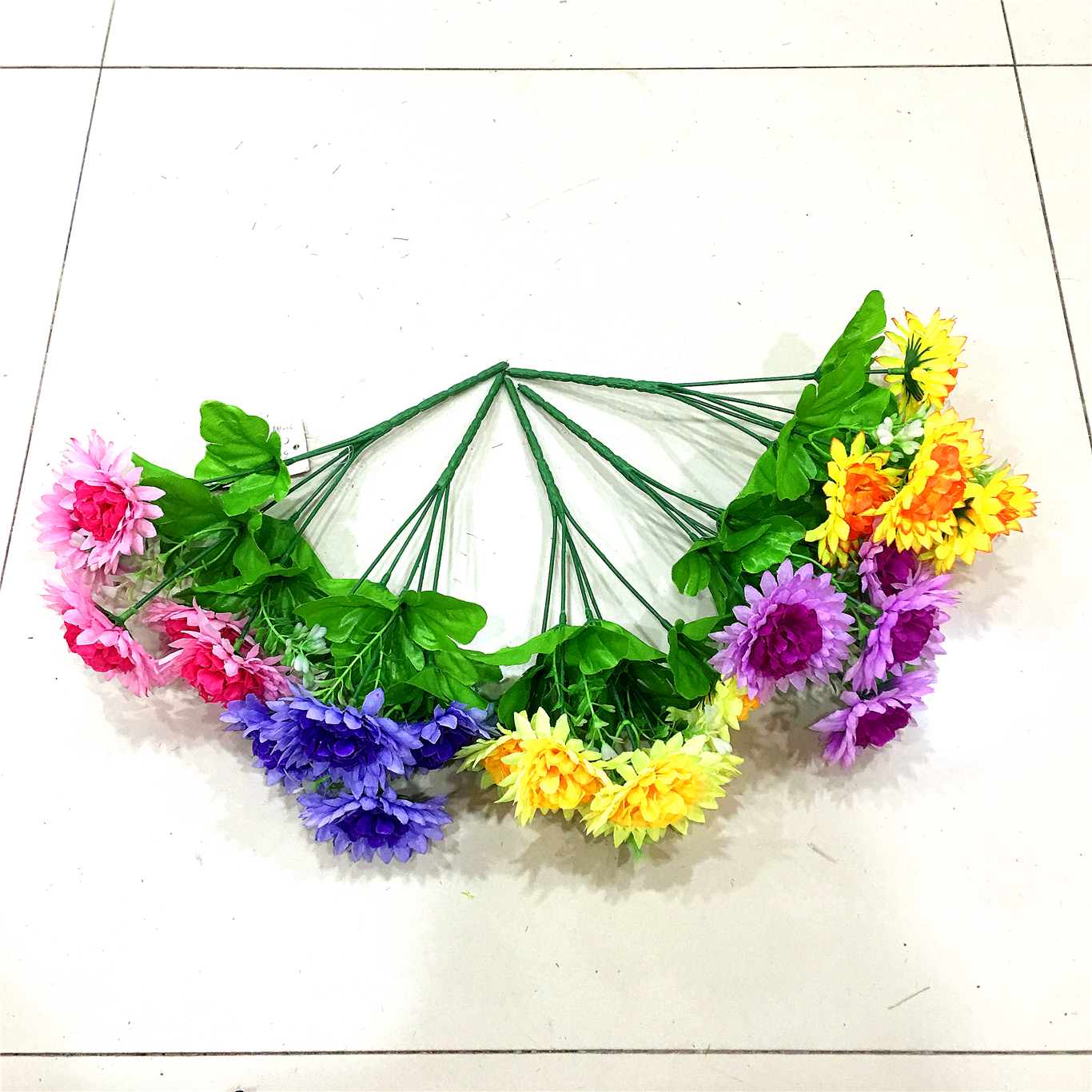 Five artificial artificial flowers of the "pile heart Chrysanthemum" Specification drawing