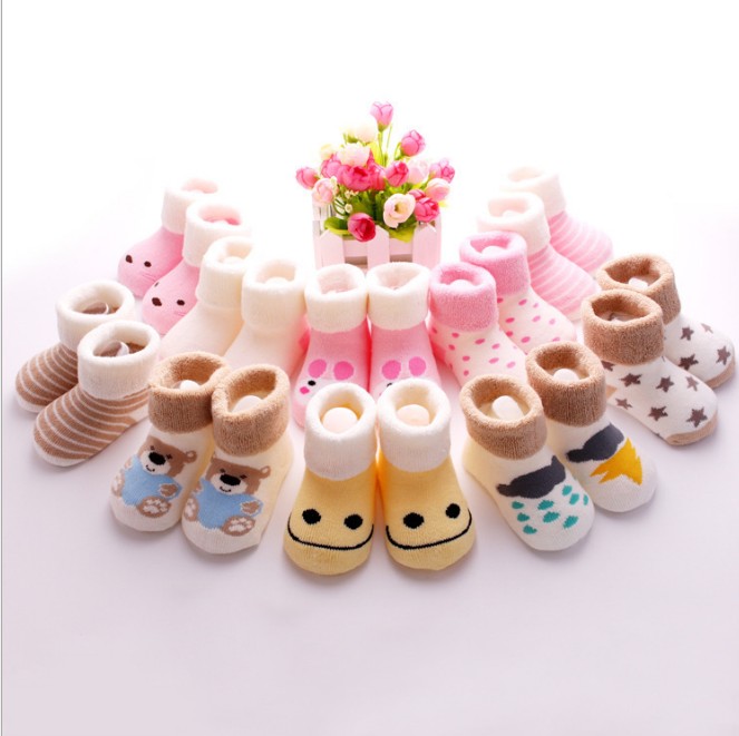  秋冬纯棉宝宝袜子 松口加厚毛圈儿童袜子 全棉可爱婴儿袜子