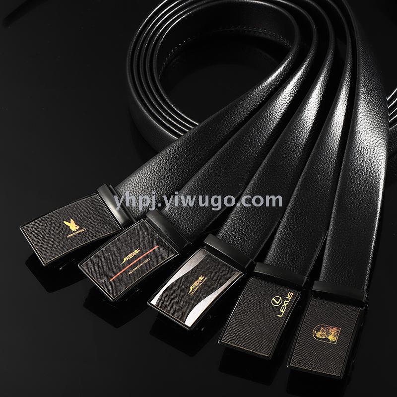 Men's best-selling first-layer patterned edge scratch-resistant automatic business belt