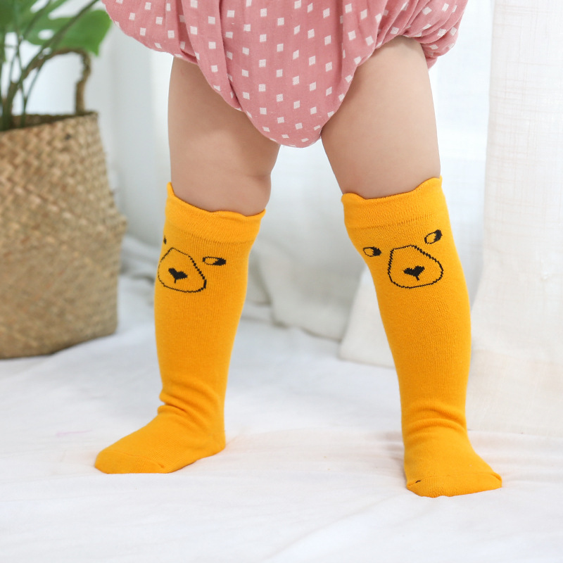 Cartoon children's socks all cotton autumn and winter thickened boys and girls babies in cotton socks non-slip point rubber socks wholesale Specification drawing