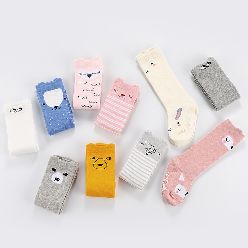 Cartoon children's socks all cotton autumn and winter thickened boys and girls babies in cotton socks non-slip point rubber socks wholesale details Picture