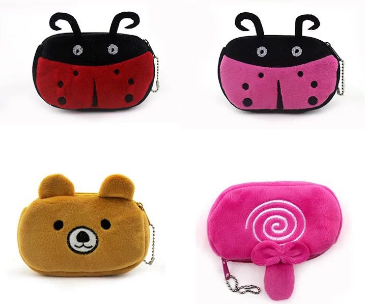 Plush toy, plush wallet, coin purse, 10cm embroidered wallet, round wallet Application Scenario