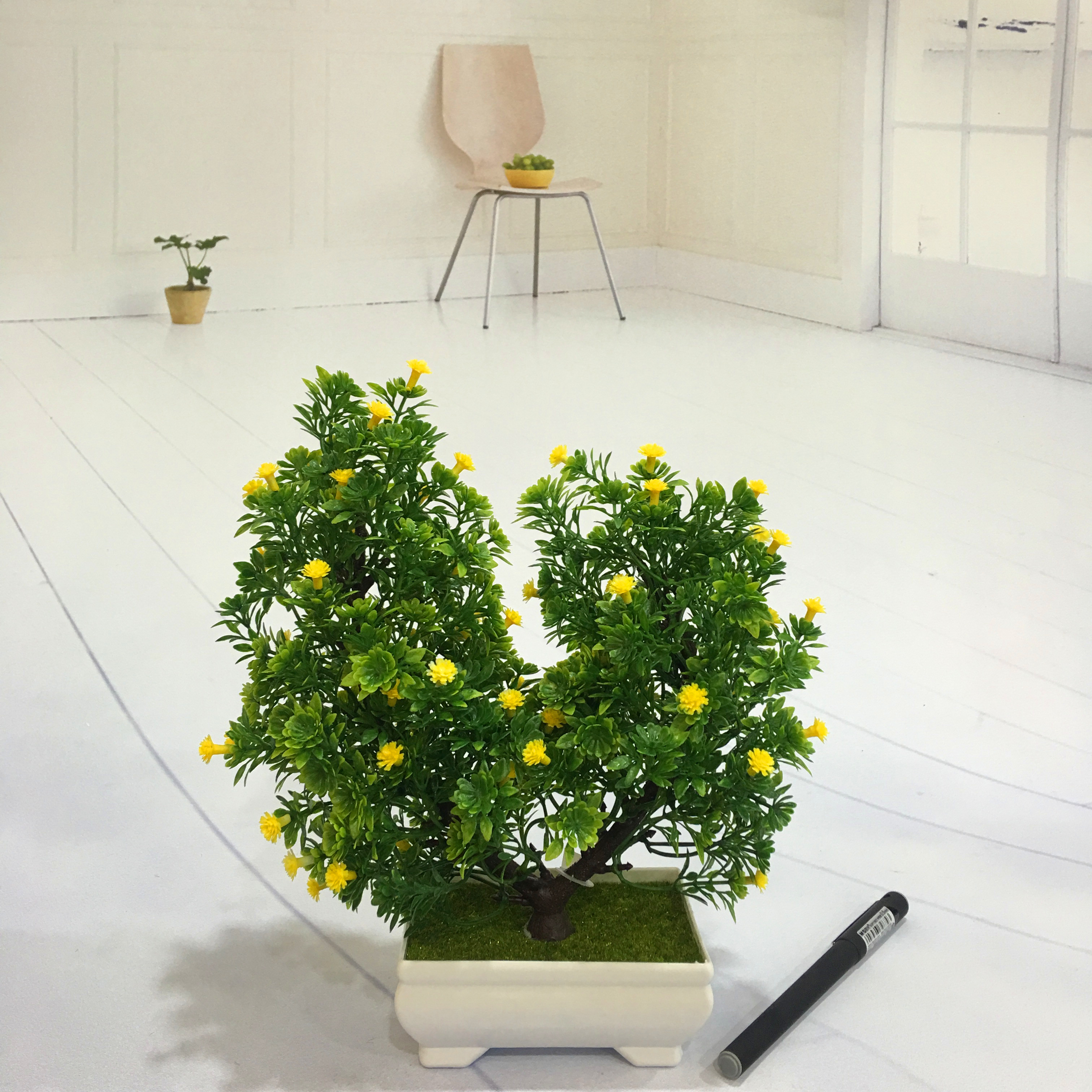Mini artificial bonsai flowers, small potted plants, factory direct sales of artificial flower plants Application Scenario
