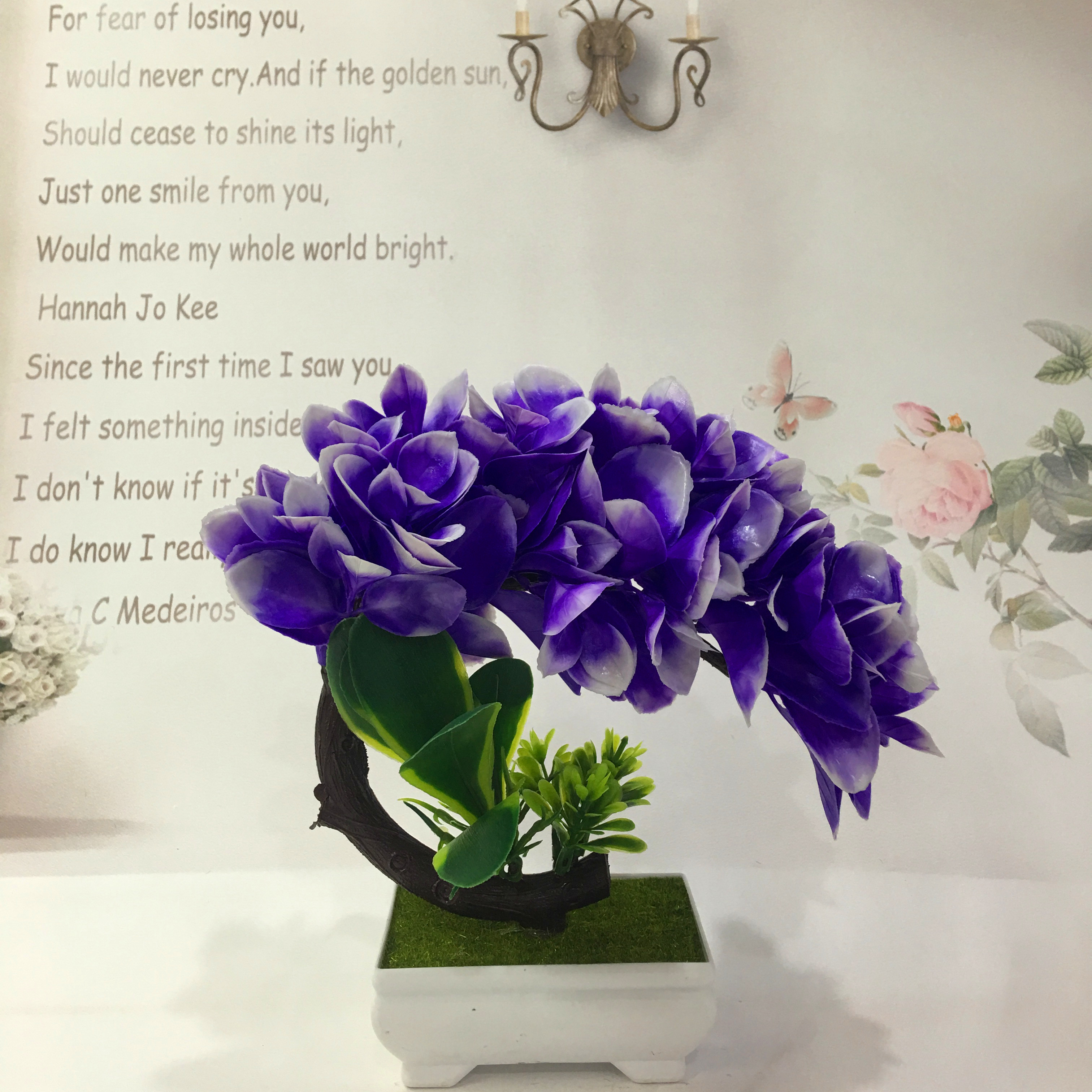 Mini artificial bonsai flowers, small potted plants, factory direct sales of artificial flower plants Application Scenario