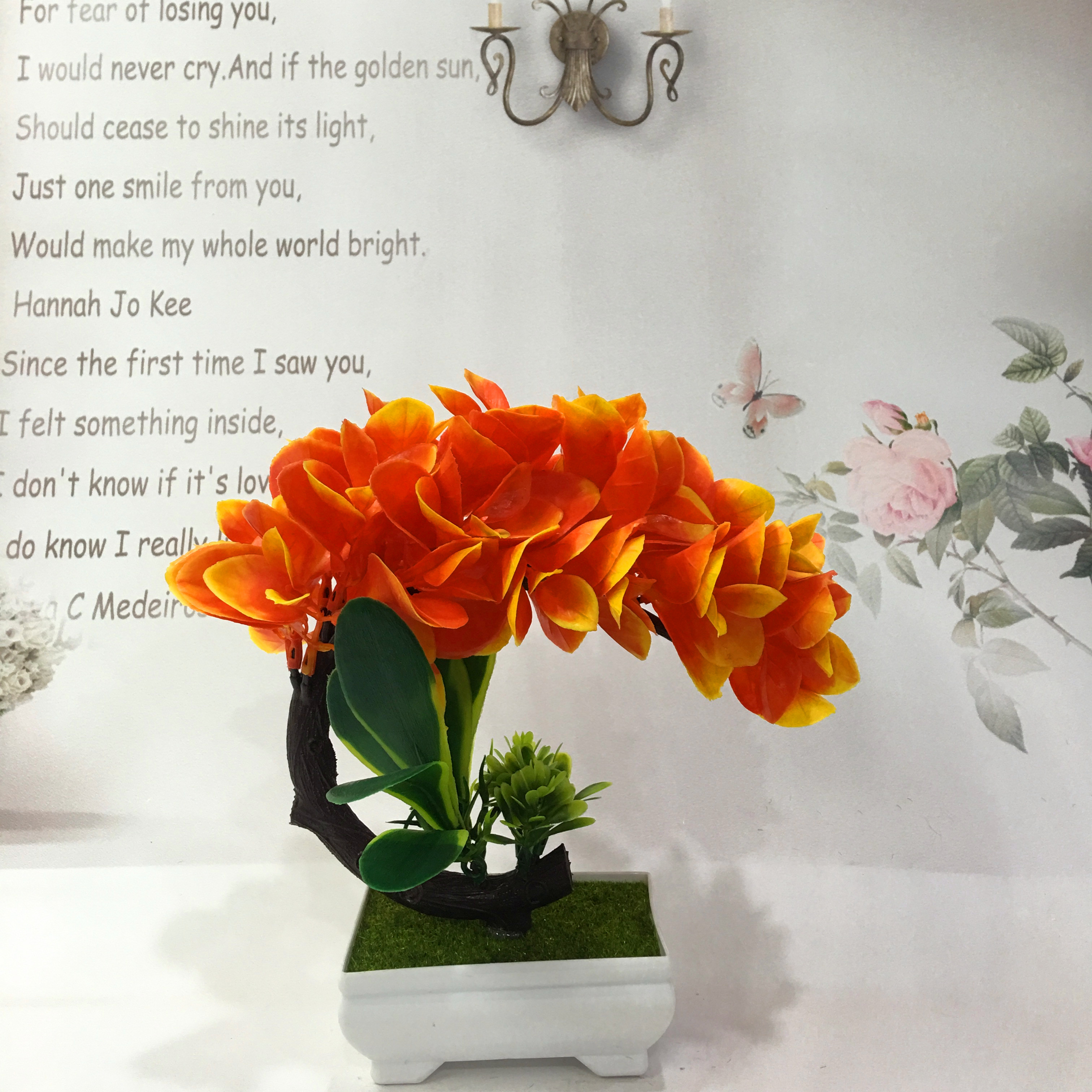Mini artificial bonsai flowers, small potted plants, factory direct sales of artificial flower plants