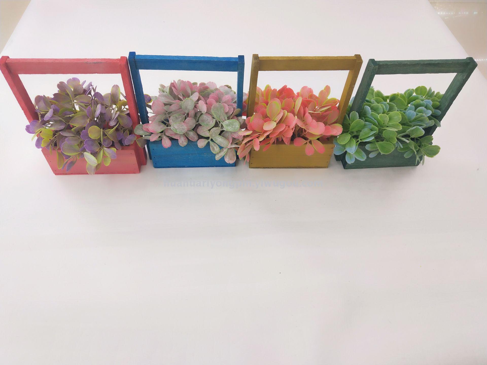 New style simulation spends wall wall to hang green value to add pink wood material adornment bonsai flower