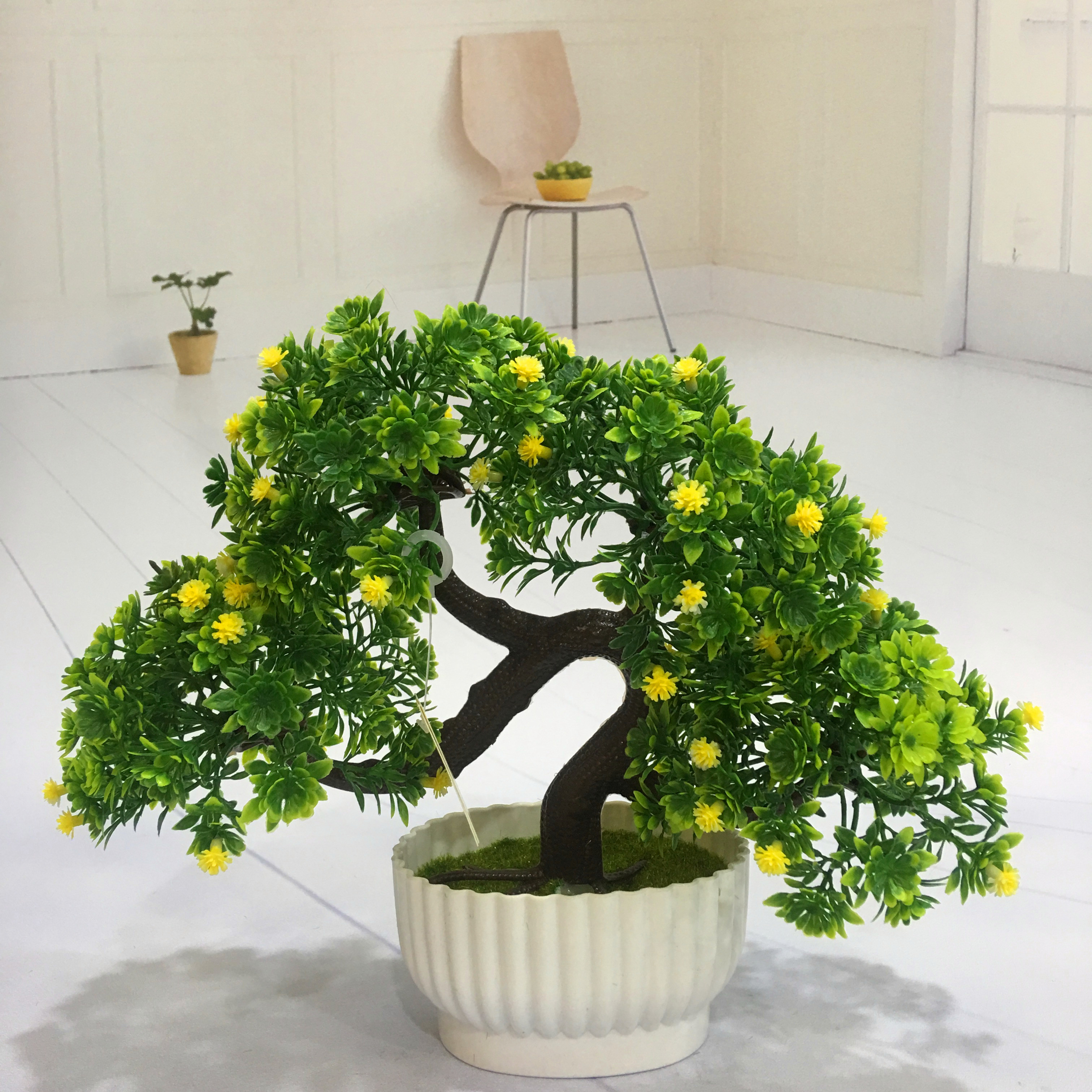 Mini artificial bonsai flowers, small potted plants, factory direct sales of artificial flower plants Specification image