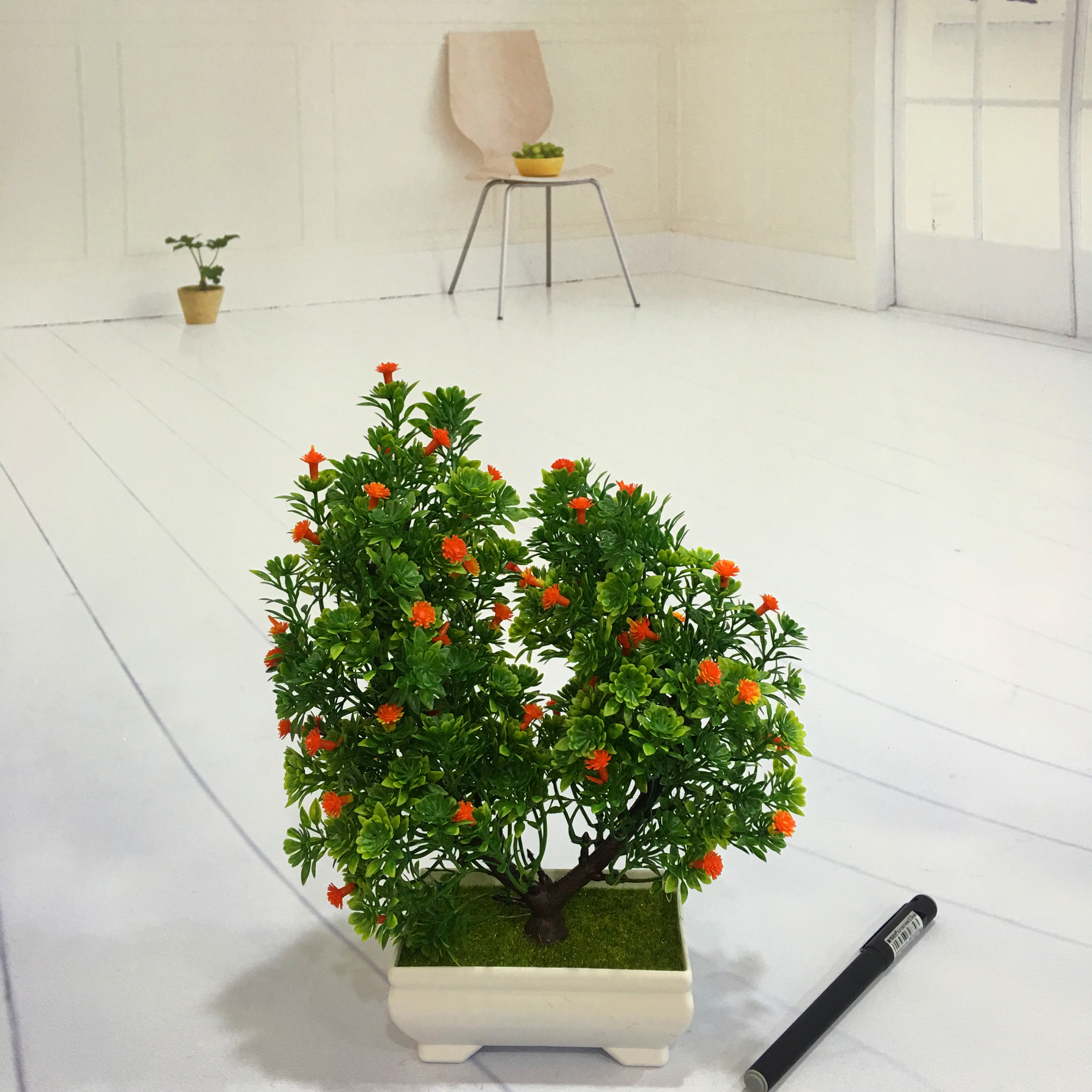 Mini artificial bonsai flowers, small potted plants, factory direct sales of artificial flower plants Specification image