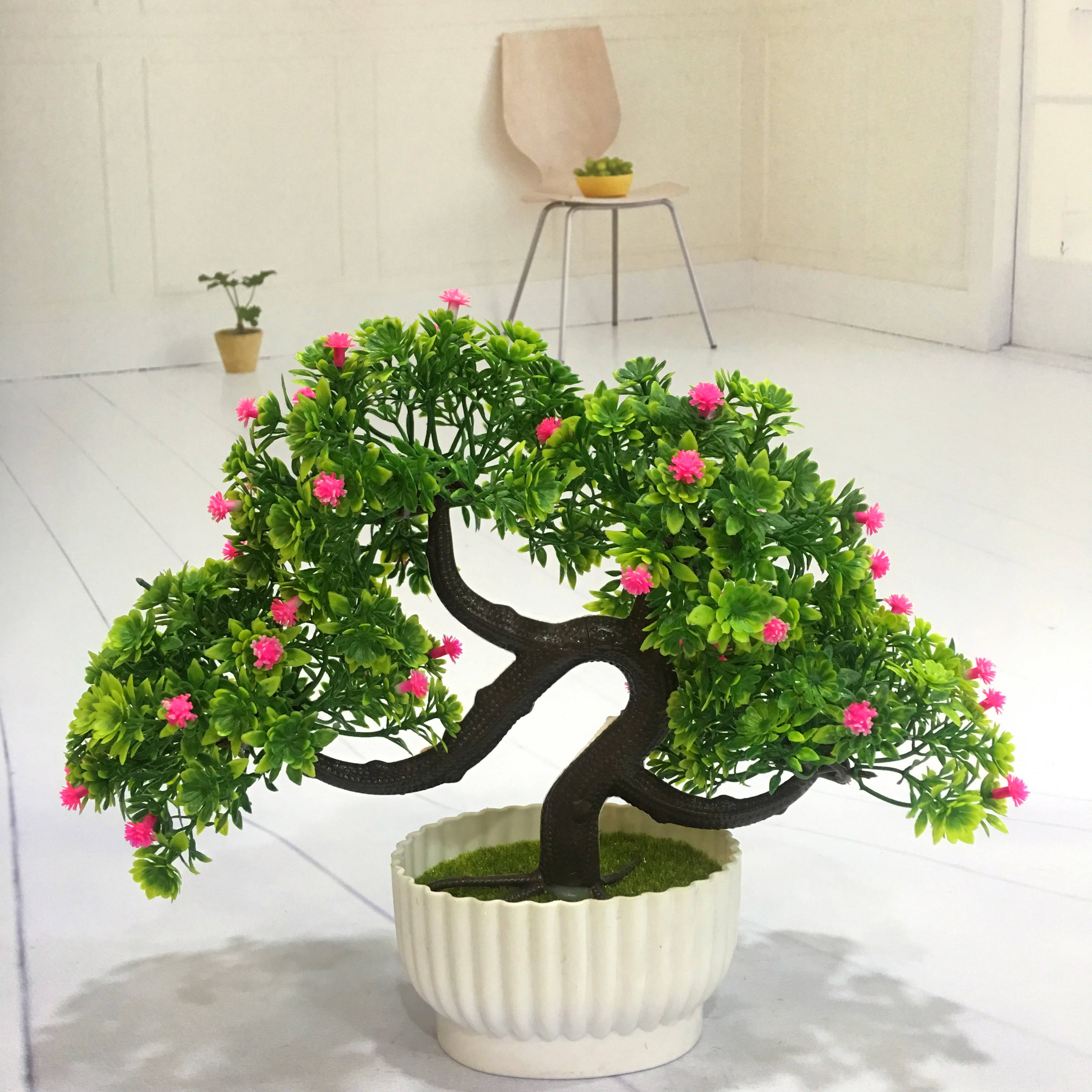Mini artificial bonsai flowers, small potted plants, factory direct sales of artificial flower plants Application Scenario