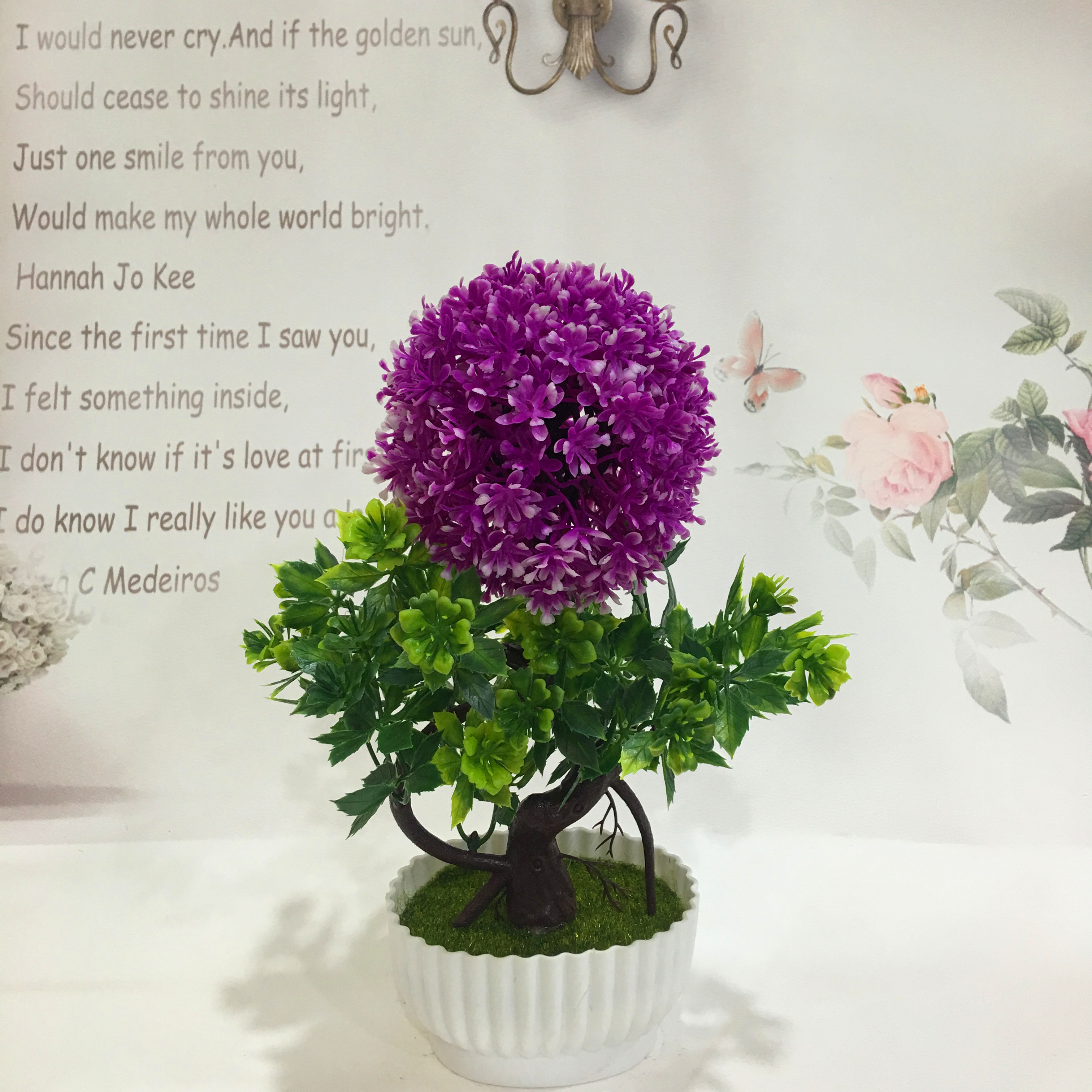 Mini artificial bonsai flowers, small potted plants, factory direct sales of artificial flower plants