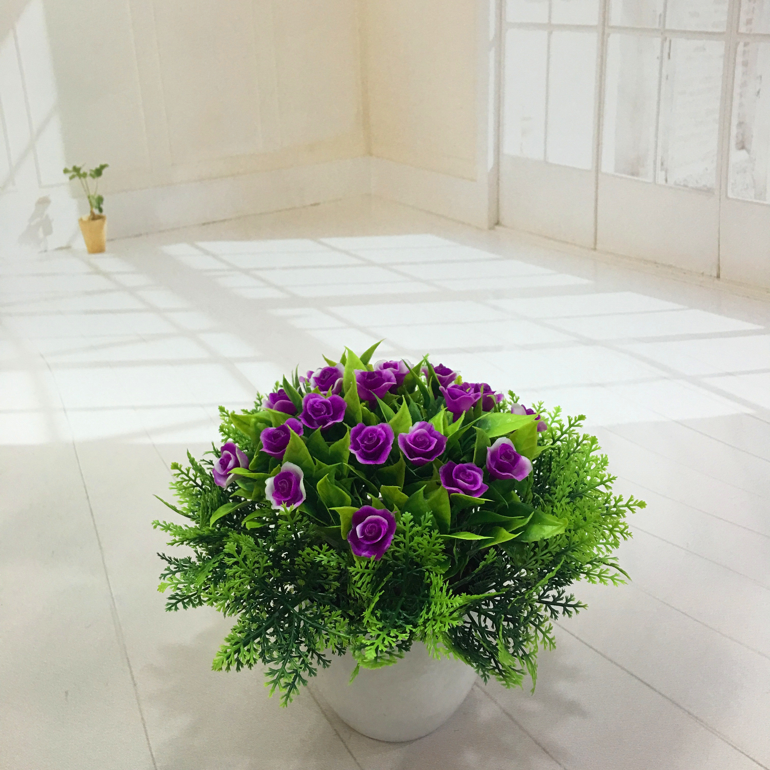 Mini artificial bonsai flowers, small potted plants, factory direct sales of artificial flower plants Specification image