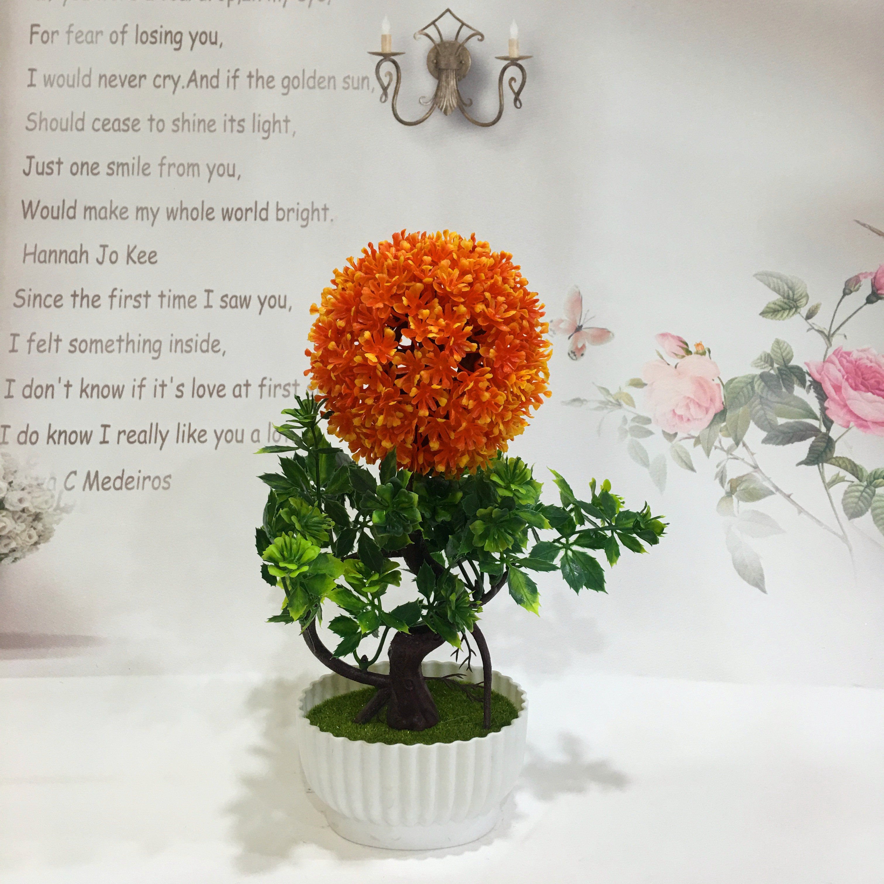 Mini artificial bonsai flowers, small potted plants, factory direct sales of artificial flower plants details Picture