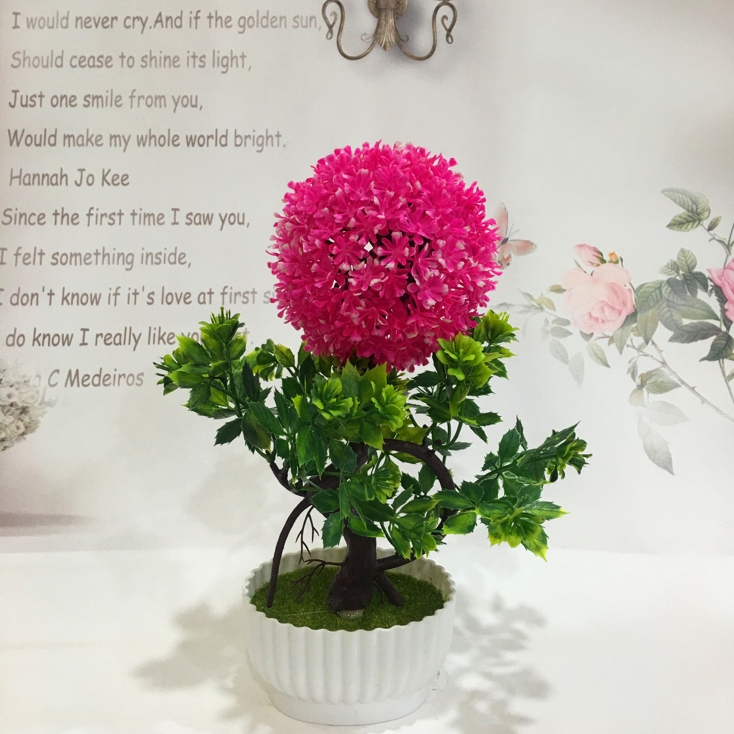 Mini artificial bonsai flowers, small potted plants, factory direct sales of artificial flower plants Application Scenario