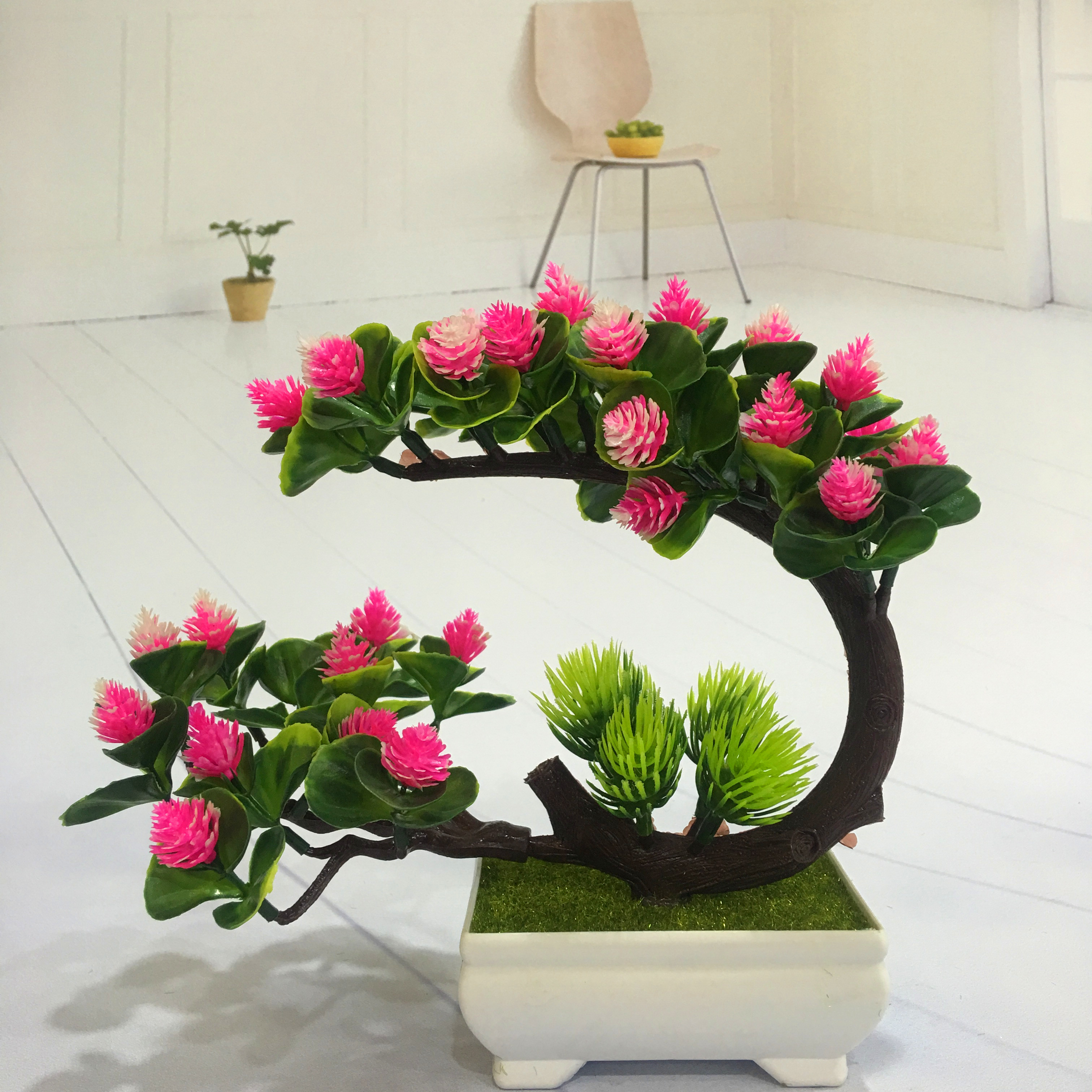 Mini artificial bonsai flowers, small potted plants, factory direct sales of artificial flower plants details Picture