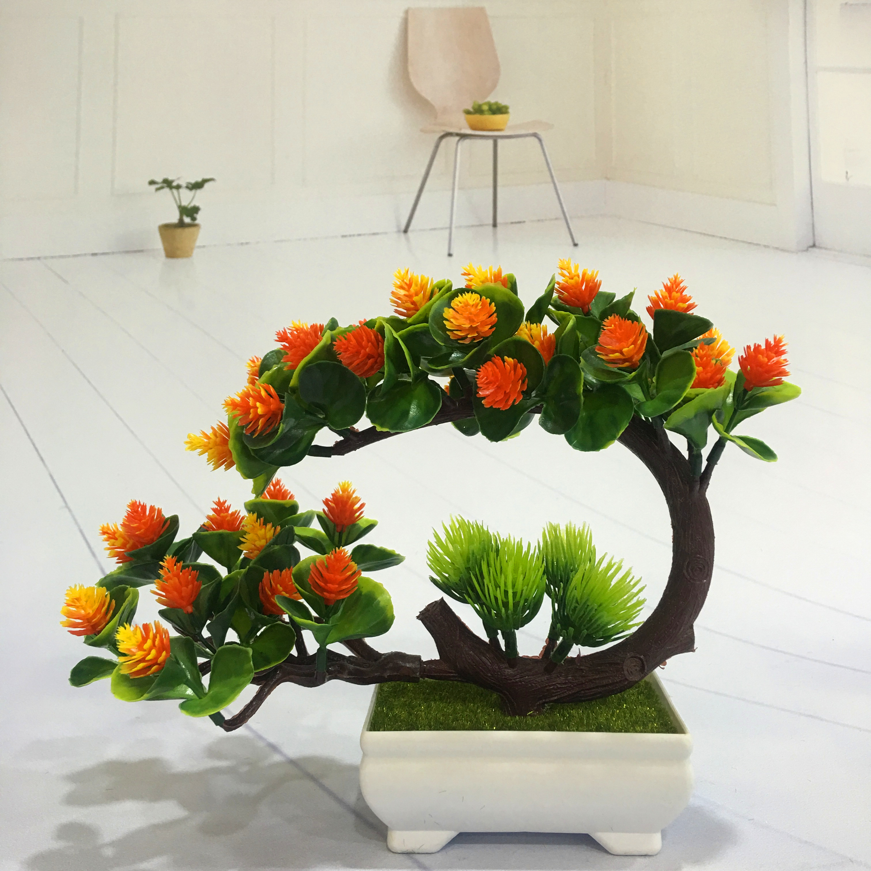 Mini artificial bonsai flowers, small potted plants, factory direct sales of artificial flower plants Specification image