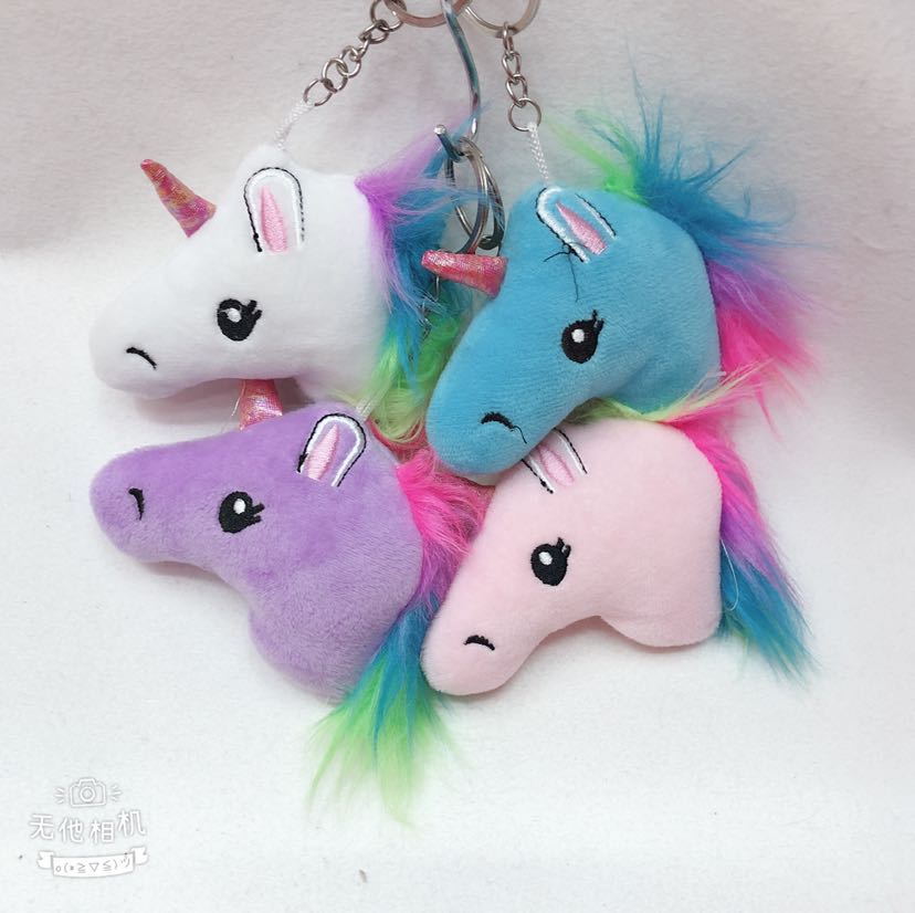 Plush toy Unicorn keychain, plush doll pendant, unicorn pendant keychain, unicorn colorful fur