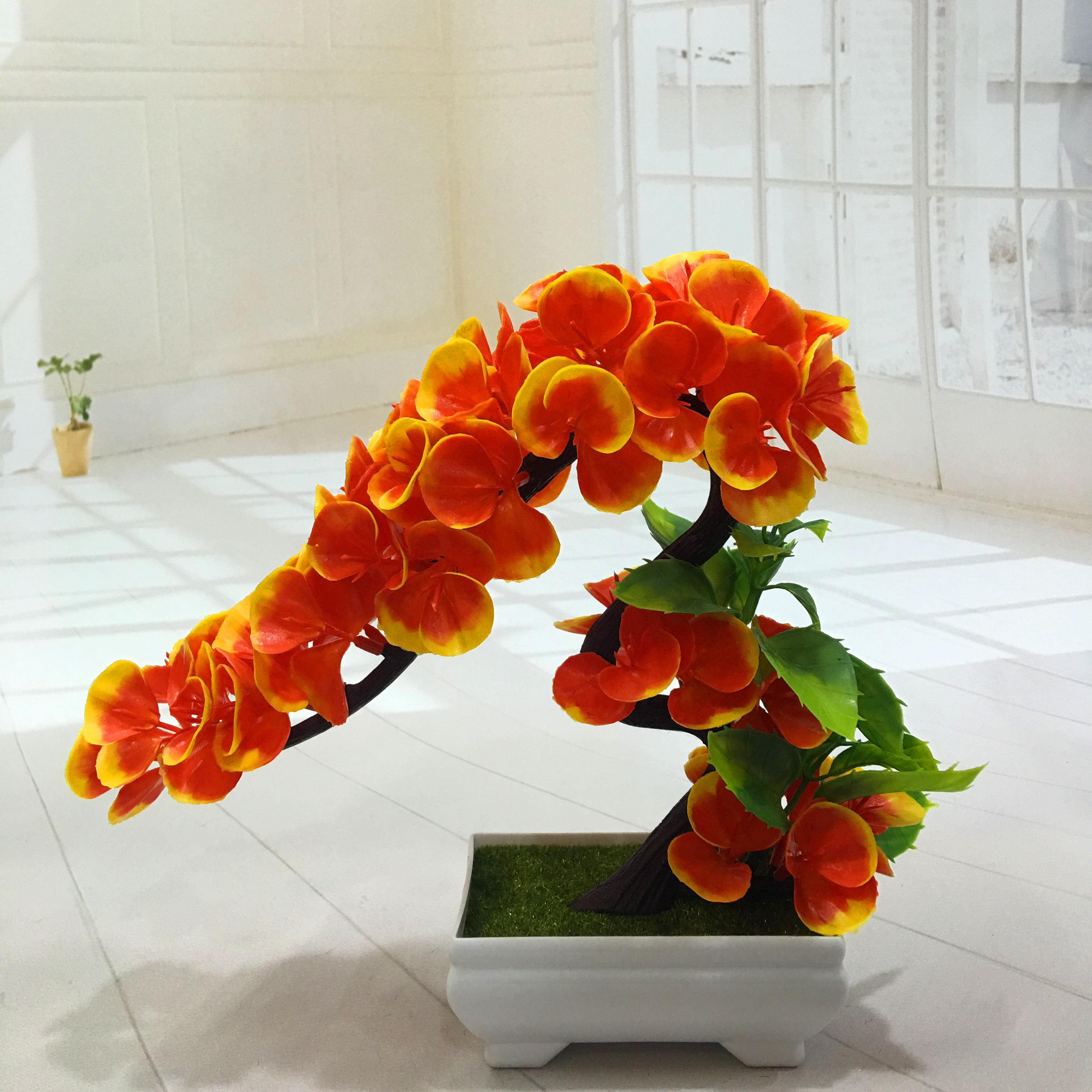 Mini artificial bonsai flowers, small potted plants, factory direct sales of artificial flower plants