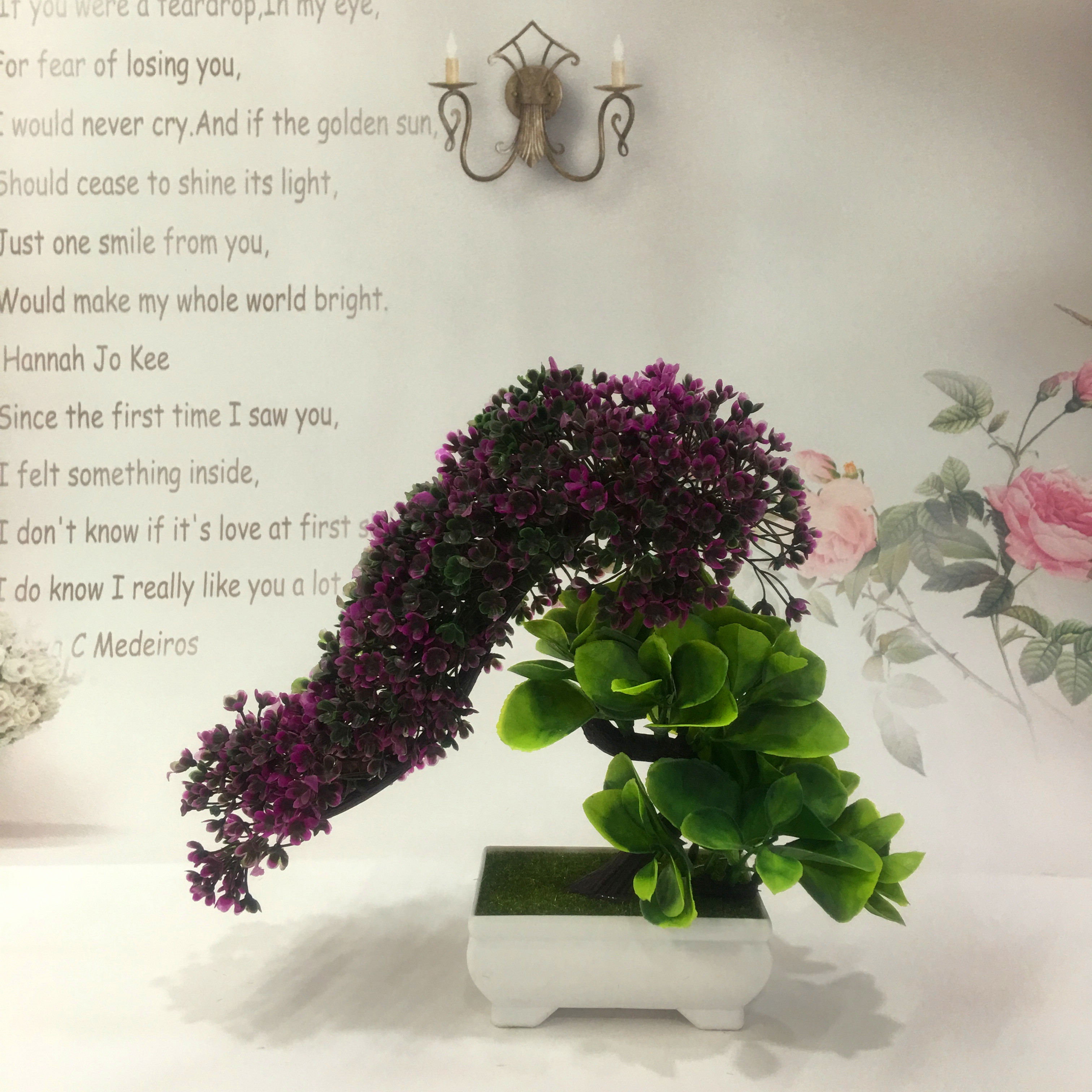 Mini artificial bonsai flowers, small potted plants, factory direct sales of artificial flower plants