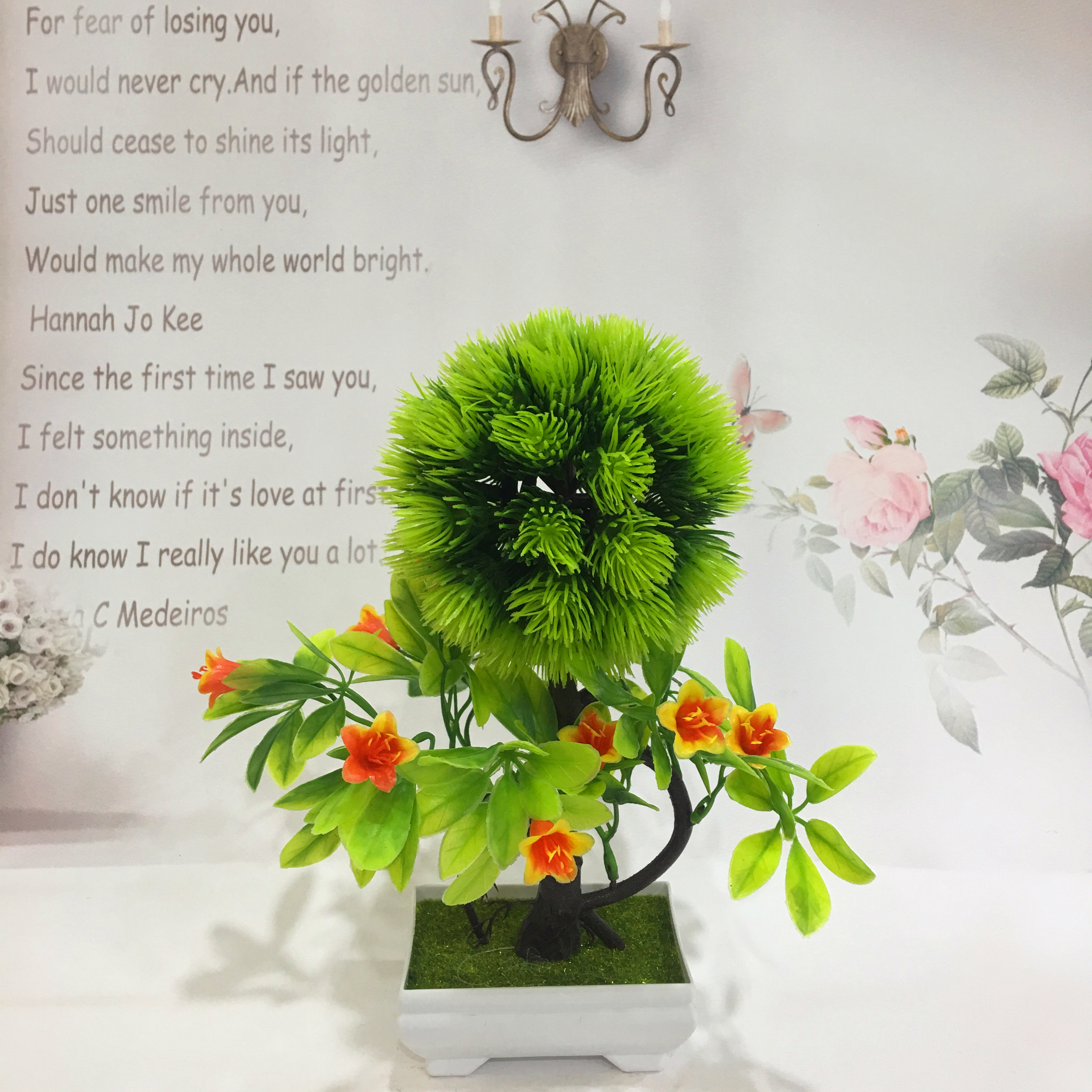 Mini artificial bonsai flowers, small potted plants, factory direct sales of artificial flower plants