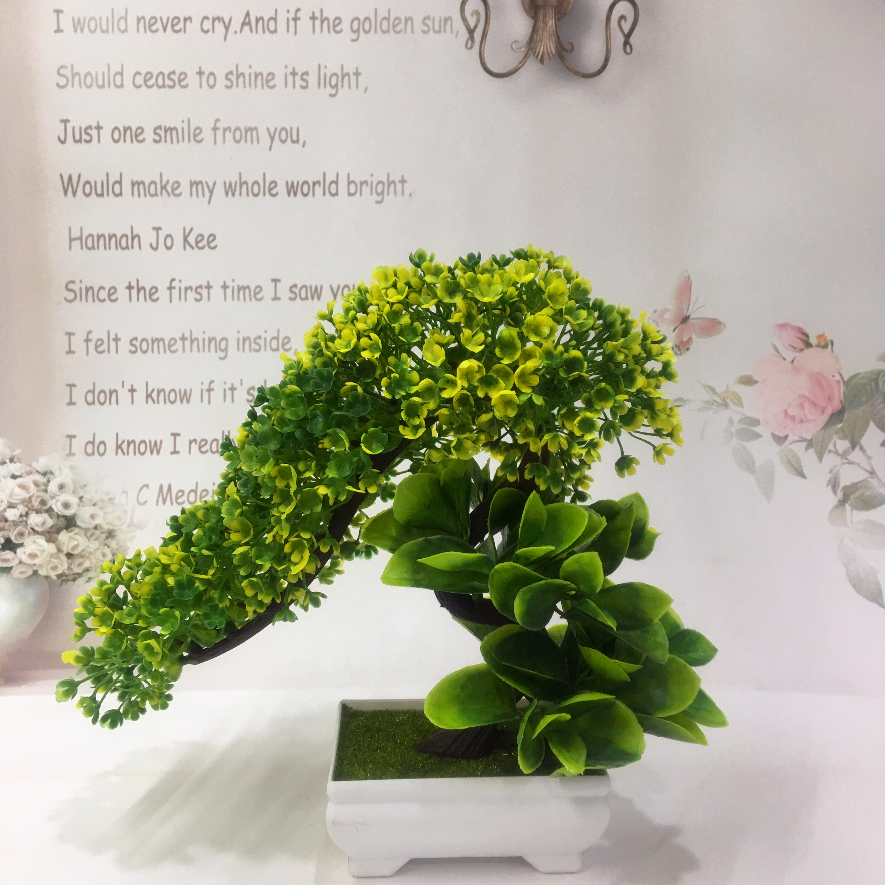 Mini artificial bonsai flowers, small potted plants, factory direct sales of artificial flower plants details Picture