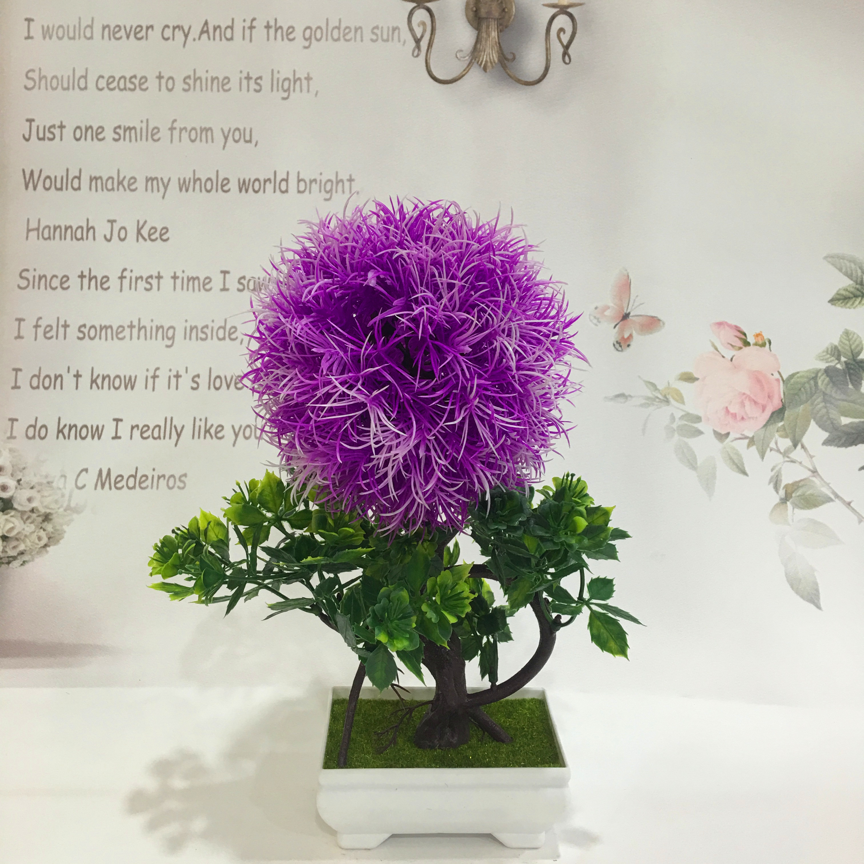 Mini artificial bonsai flowers, small potted plants, factory direct sales of artificial flower plants Specification image
