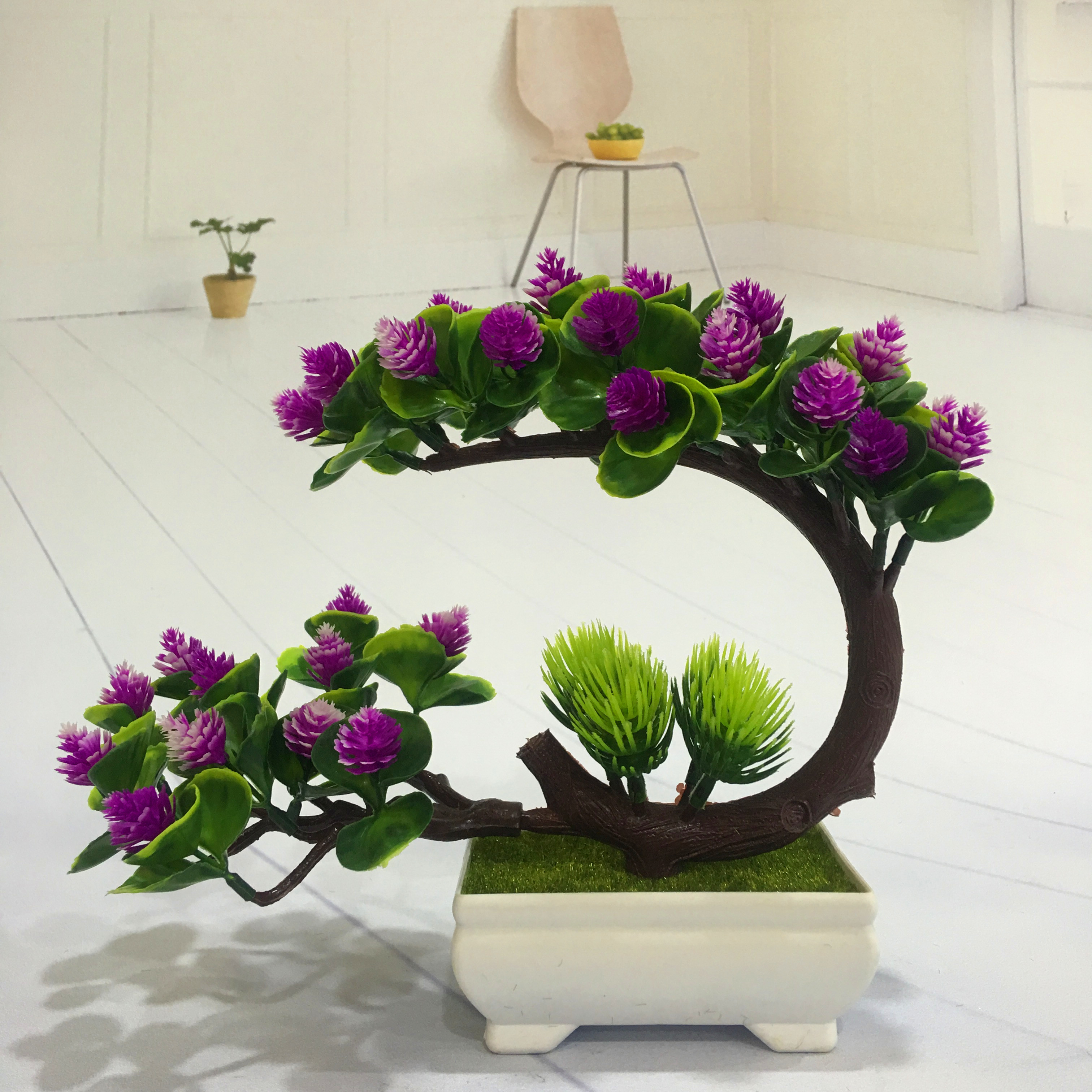 Mini artificial bonsai flowers, small potted plants, factory direct sales of artificial flower plants