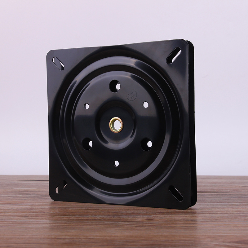 Thickened square painted iron turntable dining table, round table chairs, display stand, rotating hardware furniture turntable details Picture