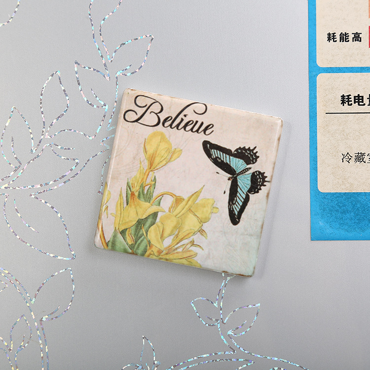 【LOVELY HOME】【 Chi Jia 】 Ceramic Fridge Magnets Heat Transfer Fridge Magnets Home Magnetic Decorative stickers
