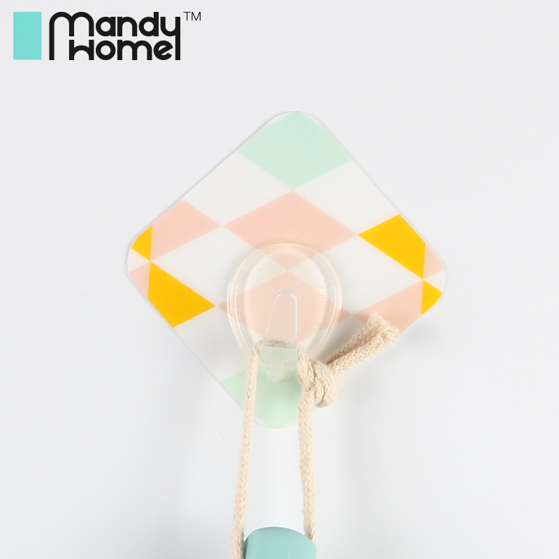 Manti creative hook simple traceless hook hook clothes hook Kitchen bathroom plastic hook strong adhesive hook thumbnail