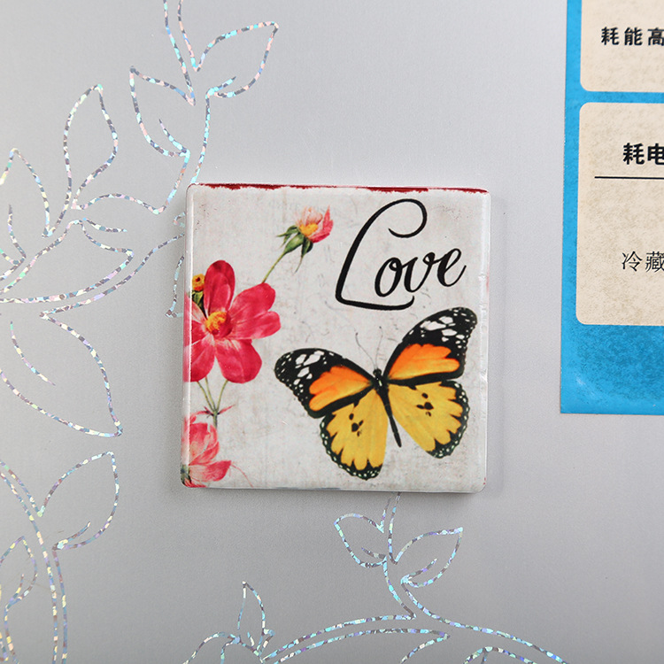 【LOVELY HOME】【 Chi Jia 】 Ceramic Fridge Magnets Heat Transfer Fridge Magnets Home Magnetic Decorative stickers