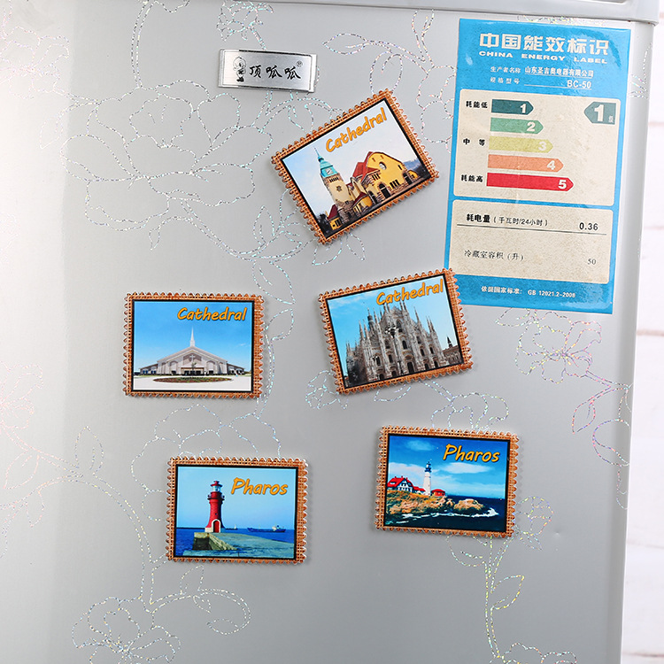 Tourist souvenir refrigerator stick heat transfer refrigerator stick ceramic refrigerator stick