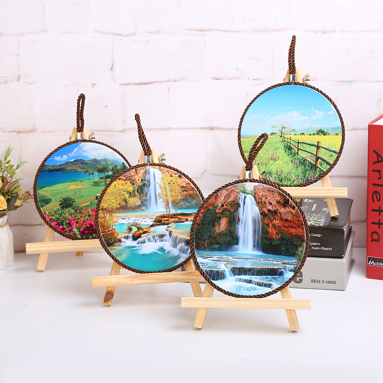 [LOVELY HOME] [holing jia] placa decorativa colgante de estilo europeo artesanía de cerámica doméstica transferencia de calor cojín de olla de cerámica engrosada resistencia a altas temperaturas y aislamiento térmico