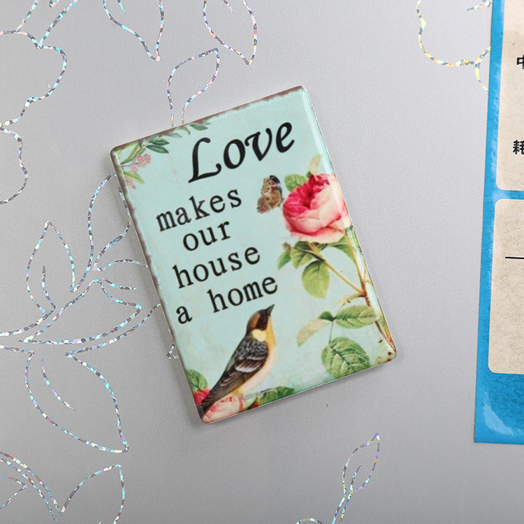 【LOVELY HOME】【 Chi Jia 】 Ceramic fridge magnets Home Craft Magnetic Heat Transfer Small square Specification image