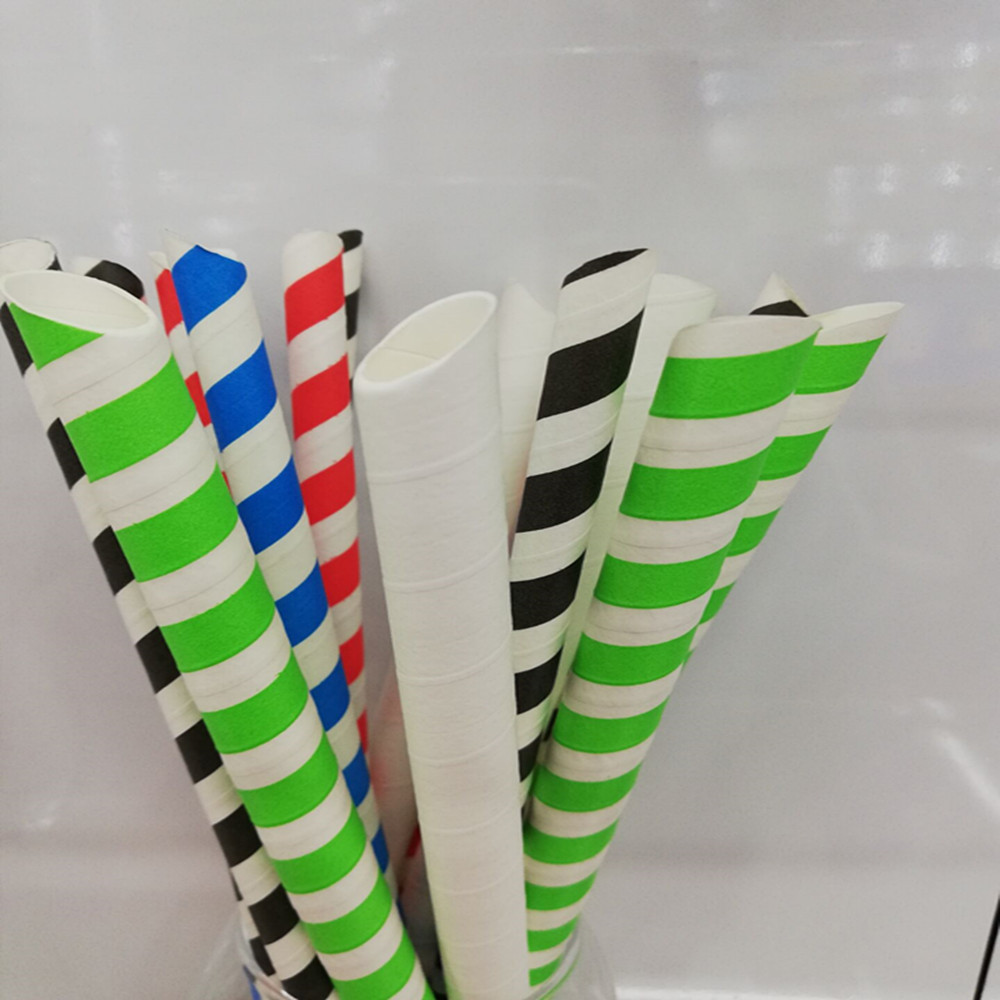 Individual Packaging Cut Artistic Degradation Christmas Party Holiday Coffee Milk Tea Environmentally Friendly Disposable Paper Straws details Picture