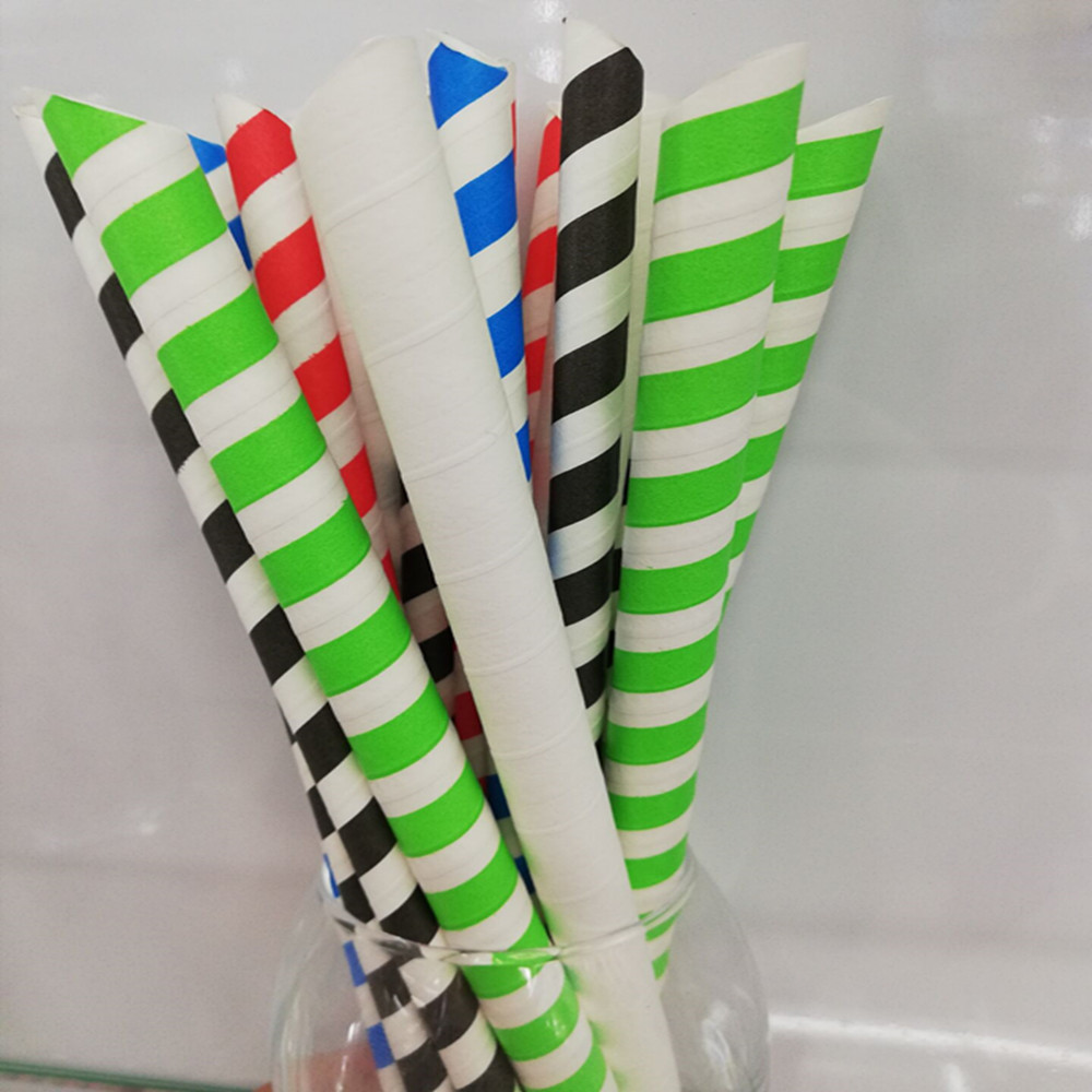 Individual Packaging Cut Artistic Degradation Christmas Party Holiday Coffee Milk Tea Environmentally Friendly Disposable Paper Straws
