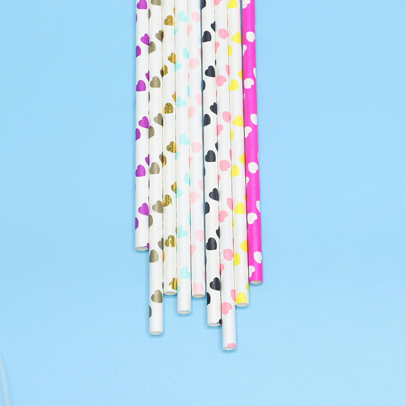 Customizable Color Party Juice Bar Christmas Light Tea Drink Environmentally Friendly Disposable Paper Straw Specification drawing