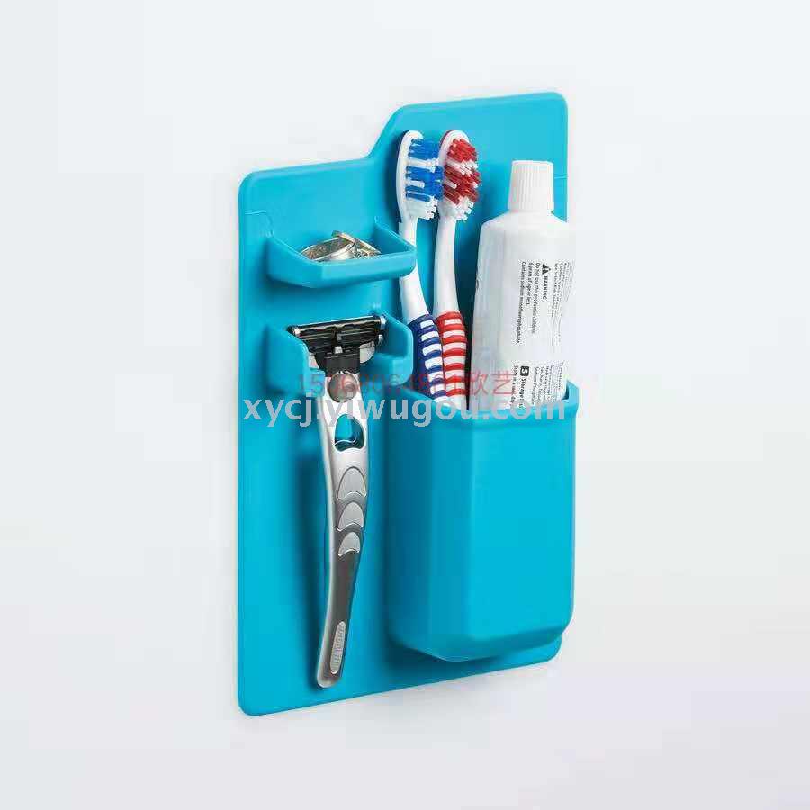 Wall-mounted silicone toothbrush holder, portable razor holder, silicone creative multi-functional products details Picture