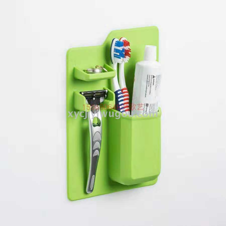 Wall-mounted silicone toothbrush holder, portable razor holder, silicone creative multi-functional products