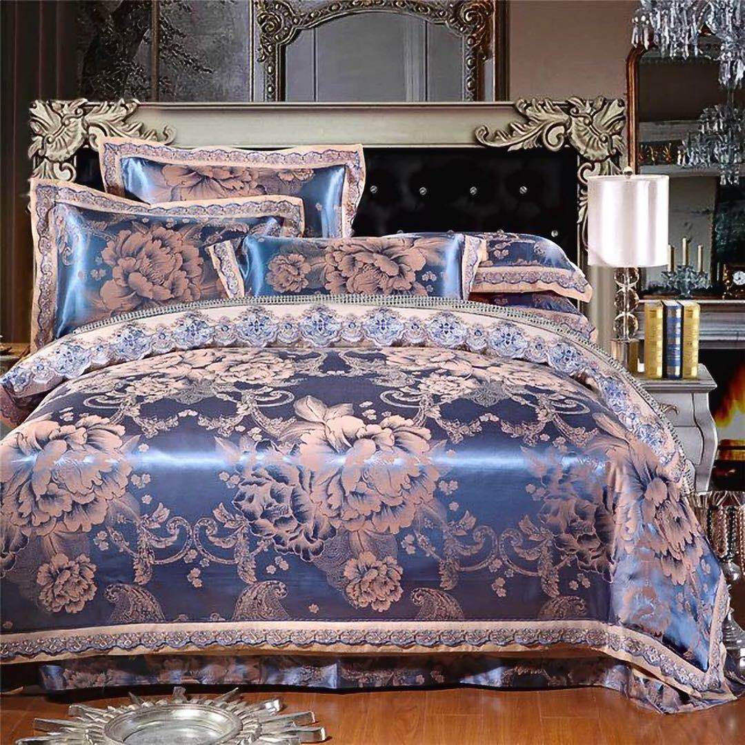 Yiwu snow pigeon home textile new lace Ma Sergong satin jacquard four pieces - Sheng Shi Hua Yi