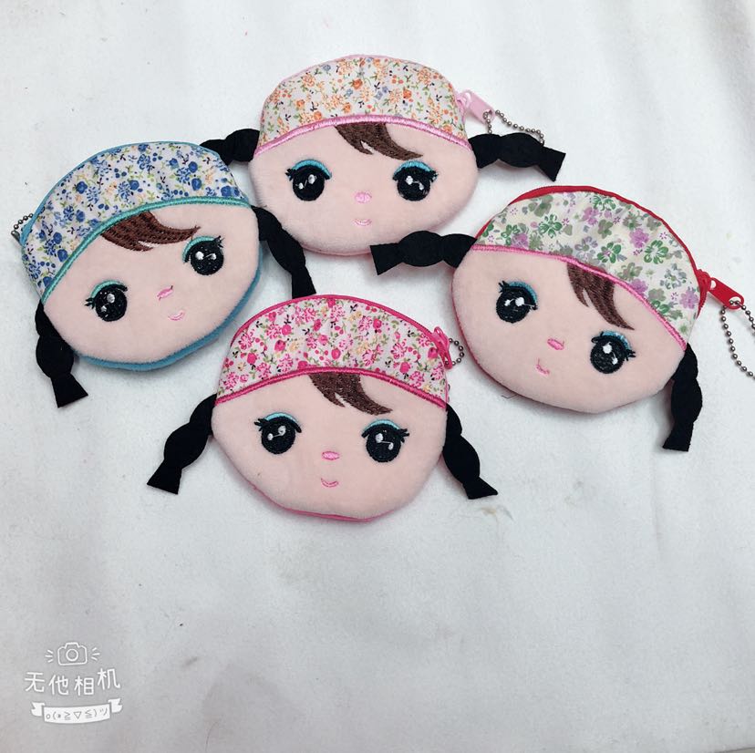 Plush wallet, coin purse, girl Angela, girl bag, coin bag